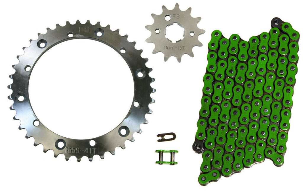 Kit Cadena Verde y Sprockets Yamaha Banshee 350 89-06 (sin o´rings)