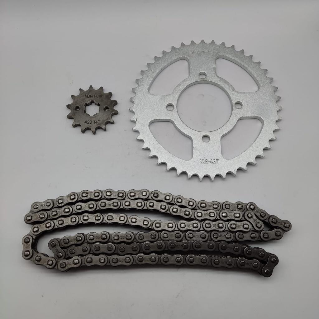 Kit Cadena y Sprockets Yamaha YBR 125 Italika EX 200