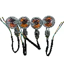 Set 4 Direccionales Cromadas Retro Mini Honda Suzuki Yamaha Kawasaki