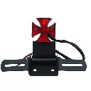 Calavera Stop Luz Freno LED Chopper Cruz Maltesa Porta Placas