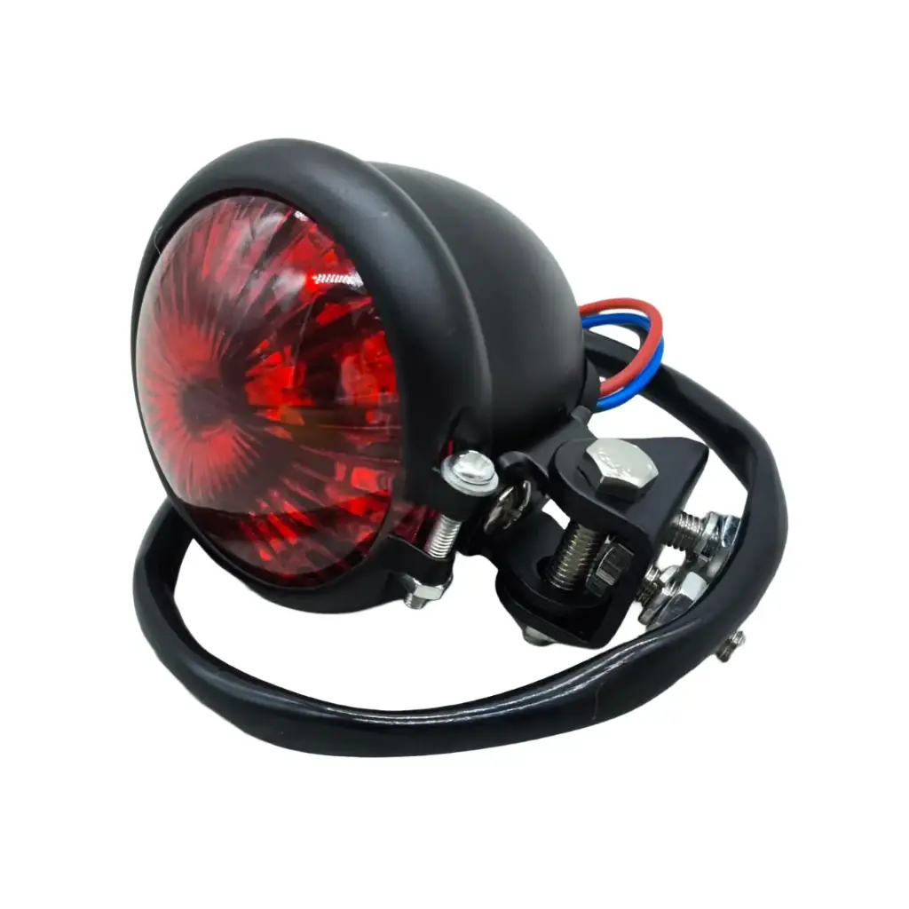 Calavera Stop Luz Freno LED Chopper Redonda Negra