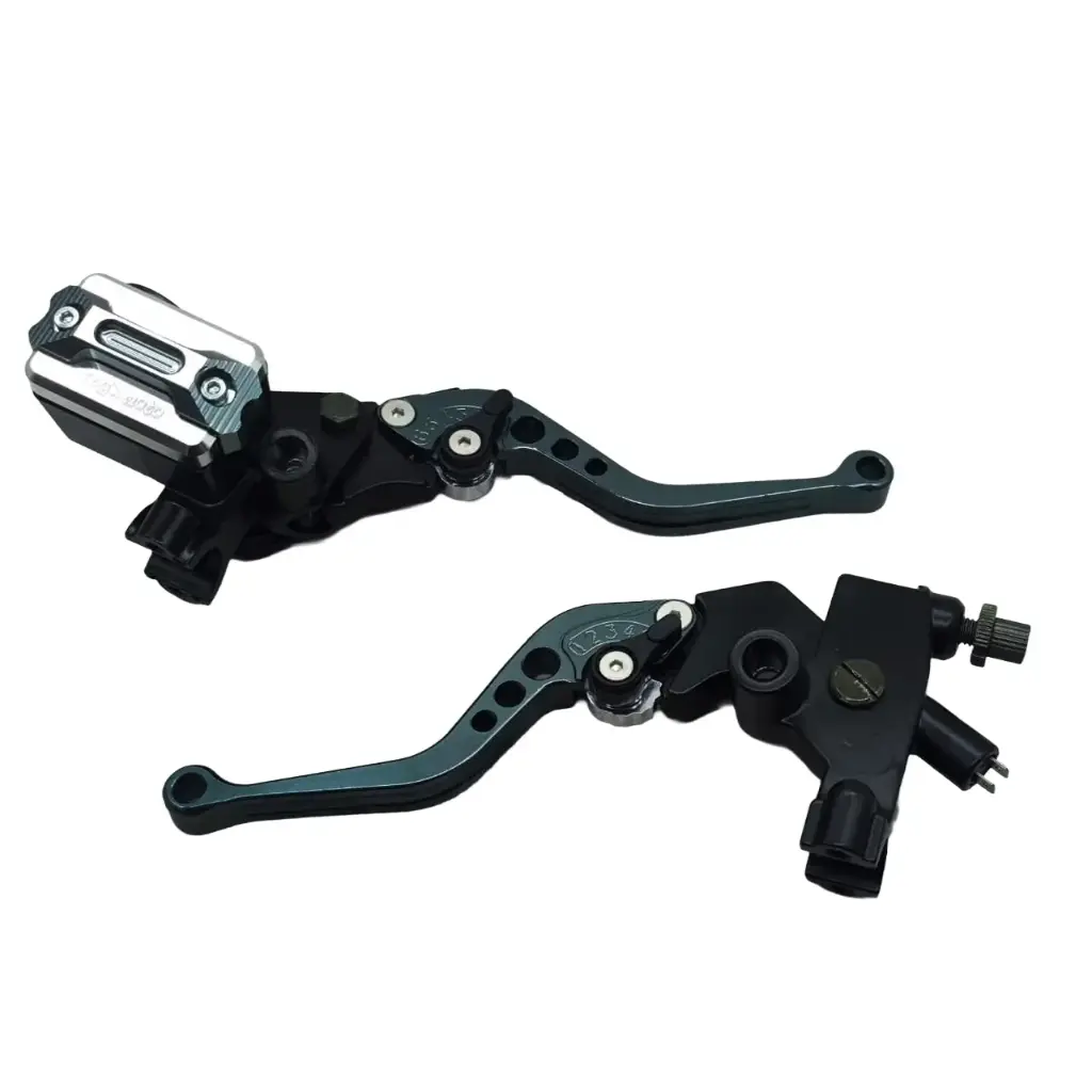 Kit de Bomba de Freno y Base de Clutch con Manijas Aluminio CNC Gris