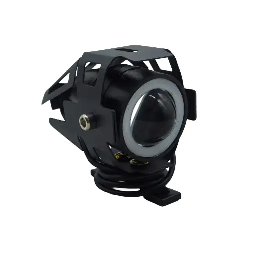 [FO-UN-005a] Faro Auxiliar U7 Mini Led Lupa 35mm Con Soporte Azul