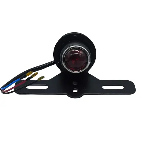 [FP-UN-007] Calavera Stop Luz Freno LED Chopper Redonda Porta Placas